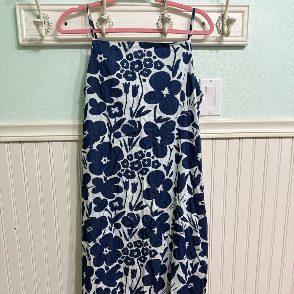 2021 Marimekko Uniqlo denim floral camisole dress